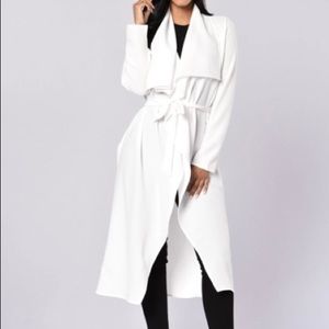 Business Casual Fashion Nova Coat - White